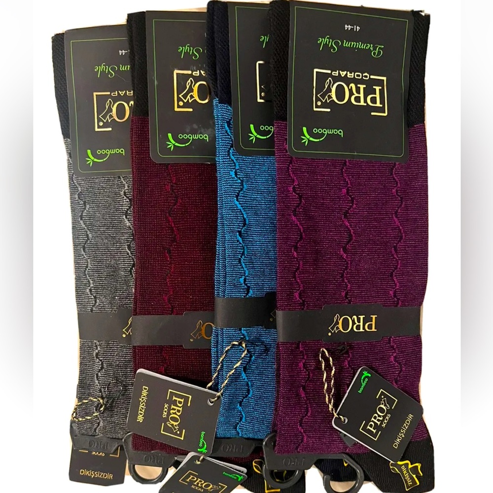 Pro Men’s 2-Pair Premium High Quality Cotton ￼Classic Dress Socks Size 42-44